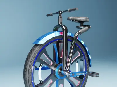 Sci-Fi Futuristic Unicycle  Low-poly 3D model
