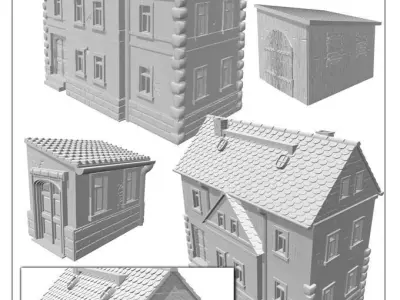 modular german building II -stl file UPDATED VERSION 3D print model