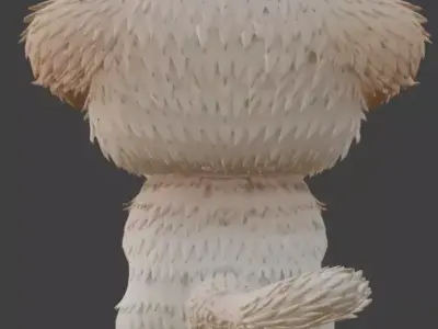 Puppy with Pink Heart 3D Character  Low-poly 3D model