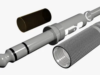 Plug Jack 14 633 Stereo 3D model