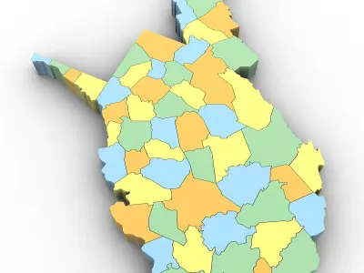 West Virginia Political Map 3D model