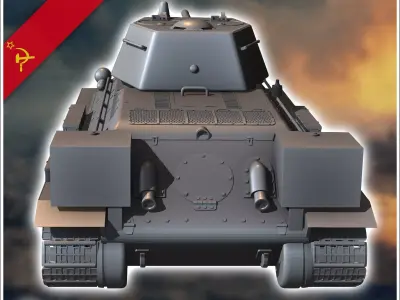 OT-34 flamethrower tank - Soviet army WW2 Second World East fron 3D print model