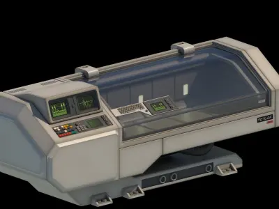 Retro Sci-fi Healing Machine Low-poly 3D model