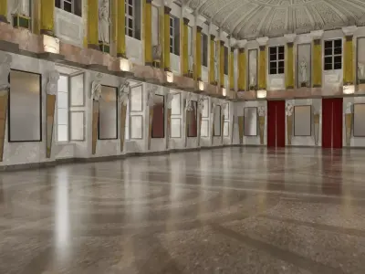 3d model Sala Cariatidi palazzo reale Milano 3D model