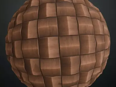 Geometric 3D Wood Mosaic Wall Tiles PBR Texture