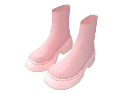 Short Boots v1 005 Low-poly 3D model