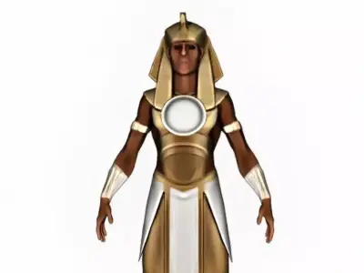 Ancient Egyptian Pharaoh Warrior Golden Armor Low-poly 3D model