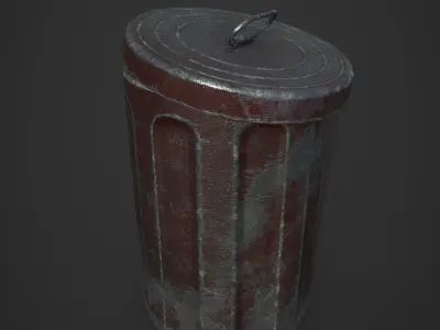 Trash Can  Low-poly 3D model