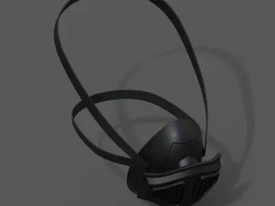 Gas mask helmet 3d model military combat fantasy  Low-poly 3D model 11