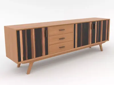 Mid-Century Modern Sideboard 200 Oslo Low-poly 3D model
