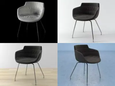 Flow armchair 4 legs 3D model