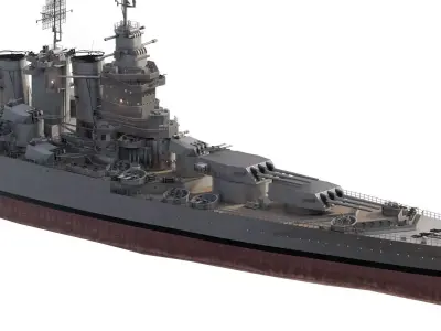 WW2 US NAVY USS BRONX battlecruiser 3D model