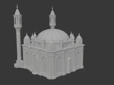 Mosque Building Middle Eastern Architecture 3D Model Low-poly 3D model