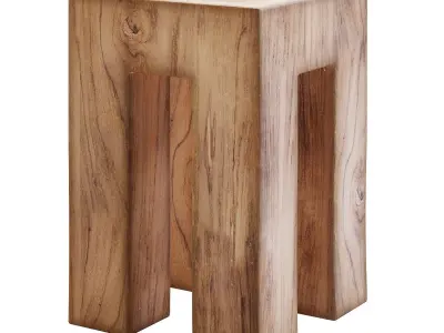 Side table with root tooth 3D model