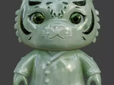 Stylized Jade Tiger 3D Character V03 Low-poly 3D model