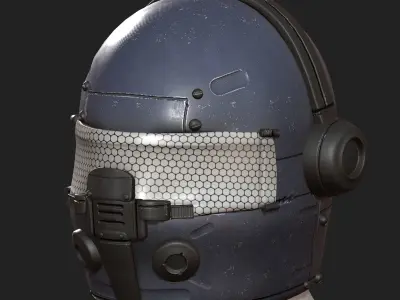 Helmet scifi fantasy military combat  Low-poly 3D model