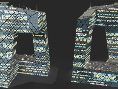  CCTV TV Tower with Night Illumination 