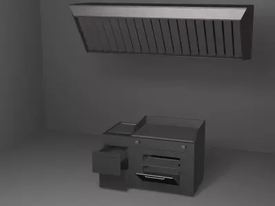 Low Poly Grill Low-poly 3D model
