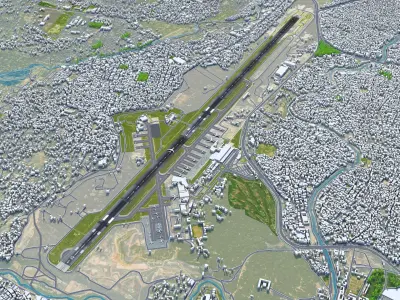 Tribhuvan International Airport 10km Low-poly 3D model