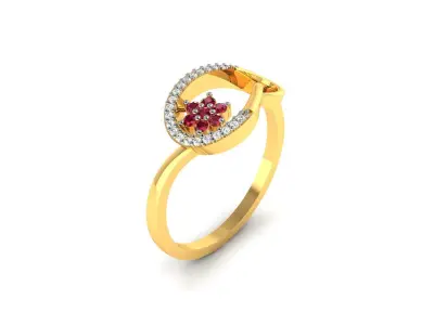 Diamond Ring For Women 3d Print Model 3D print model 57
