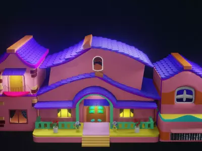 cartoon House Low-poly 3D model