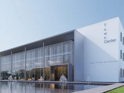 town center building Low-poly 3D model