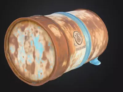 Oil Drum Low-poly 3D model