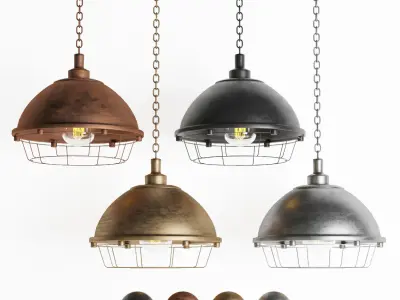 3dasset 10 lamps with 4 materials   Low-poly 3D model