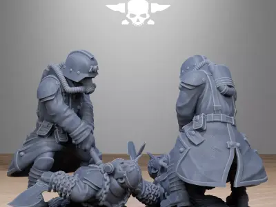 GrimGuard Shovel Fighter 3D print model