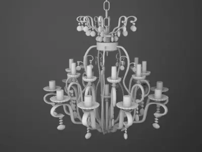 Big Vintage Chandelier Low-poly 3D model