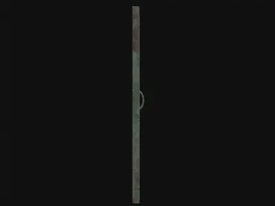 Green Rusty Prison Door with Grid Window 3D model