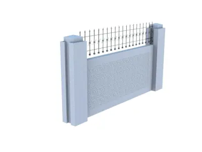 Concrete Fence Modular 3D model