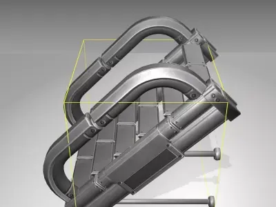 Futuristic Stairs - 9 - Basic Textures Low-poly 3D model