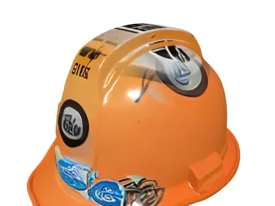 Industrial Hard Hat Safety Helmet Low-poly 3D model