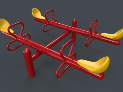 PBR Modular Outdoor See Saw Playground C Low-poly 3D model