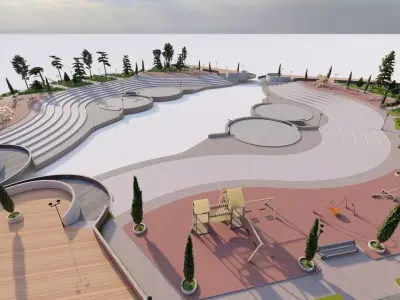 public park-Private Park Landscape -Park Center 3D model