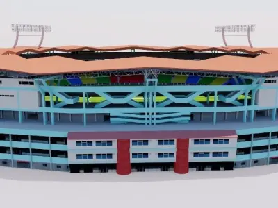 Jawaharlal Nehru Stadium - Kochi Low-poly 3D model