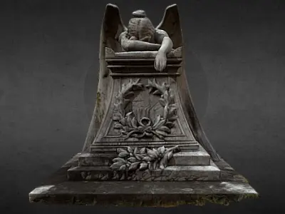 Angel Tombstone Monument 3D Model Low-poly 3D model