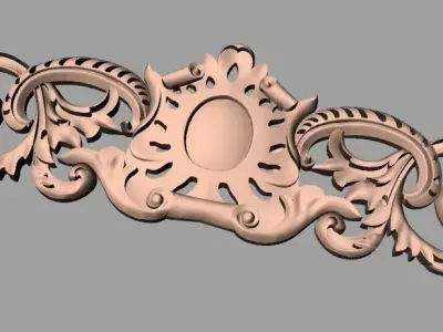 European style flower 3D relief STL Model for cnc engraving E086 3D model