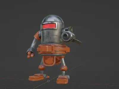 Robot Characters Pack Of 3 Low-poly 3D model