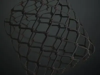 Security Diamond Mesh Metal Fence PBR Seamless Texture