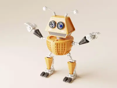 Robot V21 Low-poly 3D model