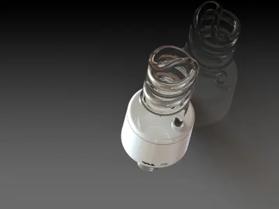 white light bulb spiral  lampadina luce bianca LED spirale Free 3D model