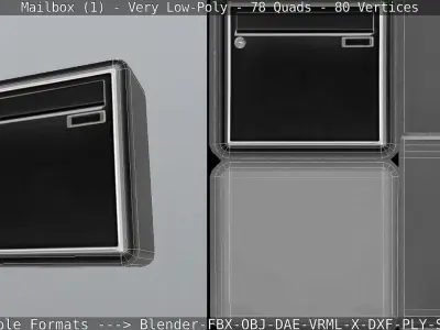 Mailbox 1 - Very Low-Poly Version  Low-poly 3D model