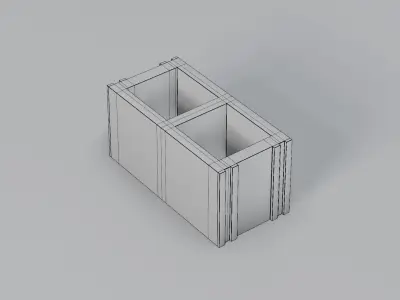 Concrete Block Free low-poly 3D model
