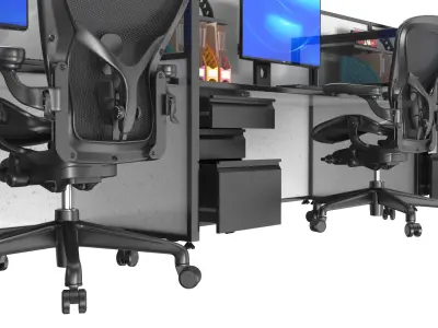  Detailed Office Workstation 