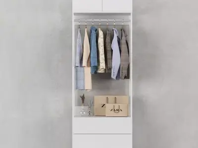 Ikea Ophus Wardrobe 2-Door and 3 Drawers 3D model