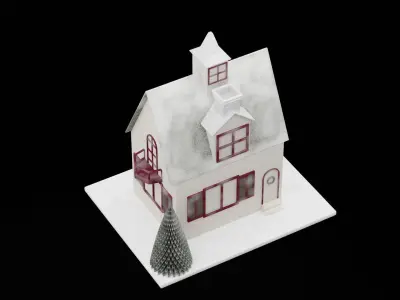 Christmas Putz House Low-poly 3D model