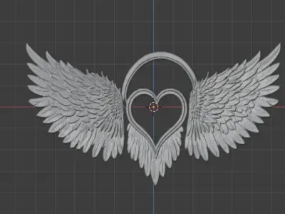 Wings Printable carved decor 18 3D print model