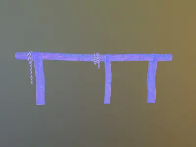 Western Fence Horse Rest Game Ready Low-poly 3D model